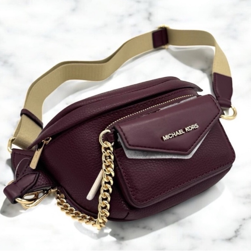 Michael Kors Maisie Small 2 in 1 Sling Pack Crossbody Bag Ox Blood